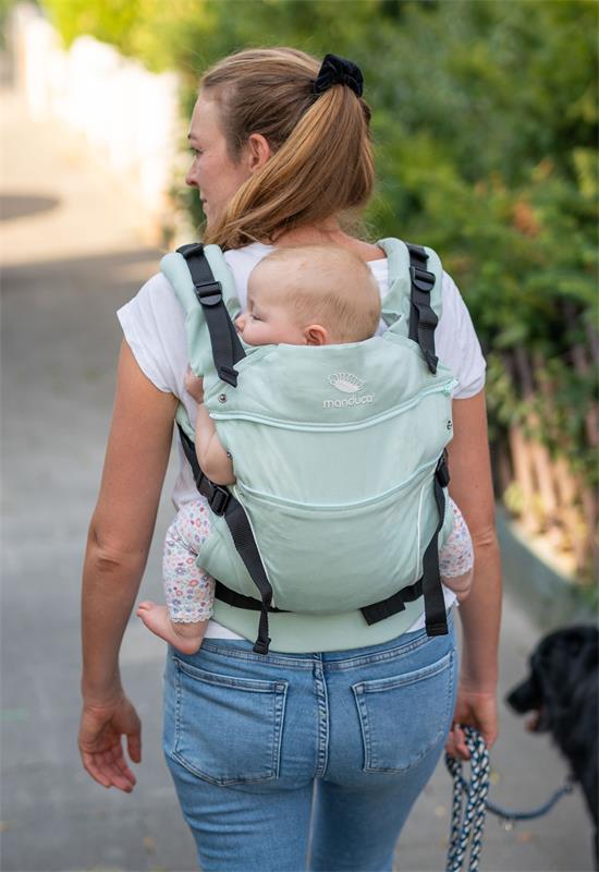 Ergonomic Baby Carrier Manduca First Pure Cotton Mint – Gabi