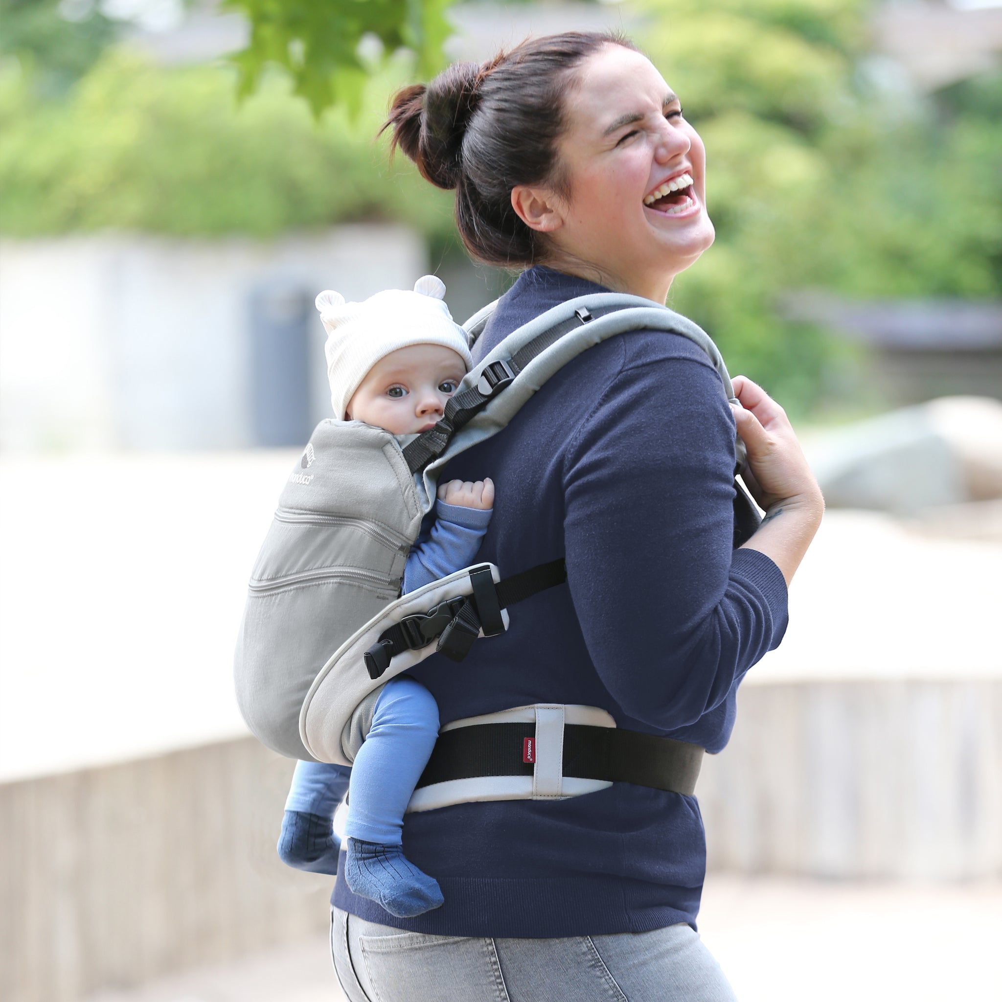 Baby Carrier manduca® XT Grey White – Gabi