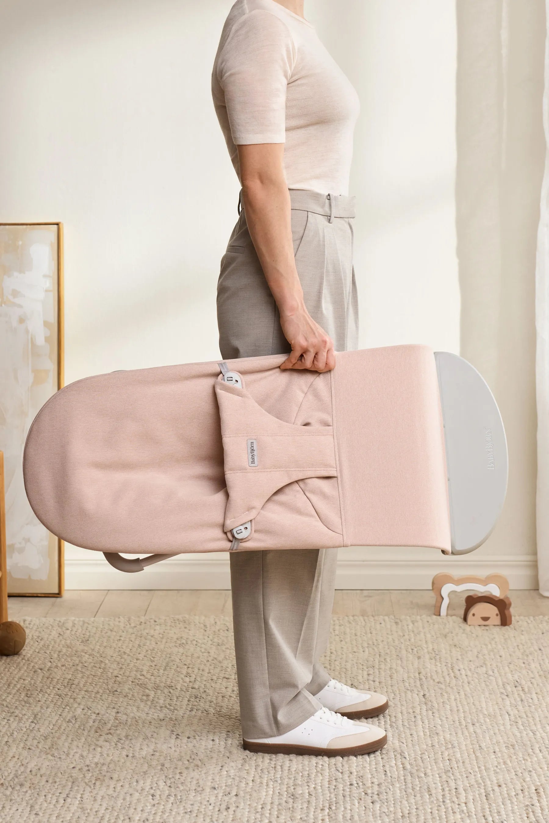 Bouncer Bliss Woven Mélange 'Light Pink BabyBjörn – Gabi Bouncer Bliss Woven Mélange 'Light Pink BabyBjörn – Gabi
